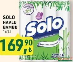 SOLO KAĞIT HAVLU BAMBU 16'LI fiyat ve kampanya bilgisi